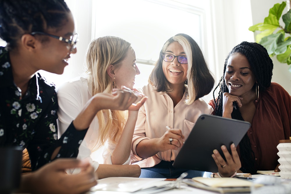 Women in meeting