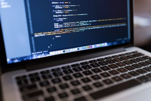 Code on a laptop screen